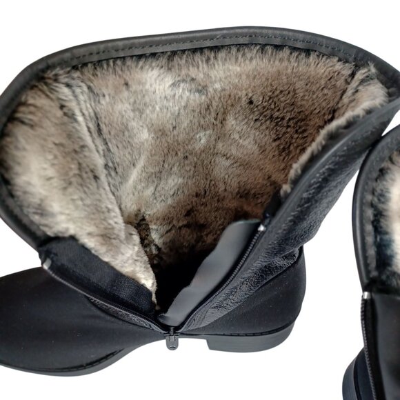 Vibram Toe Warmer Black Arctic Grip Winter Ankle Boots Calf Shoes Women Size 8M - Picture 5 of 14